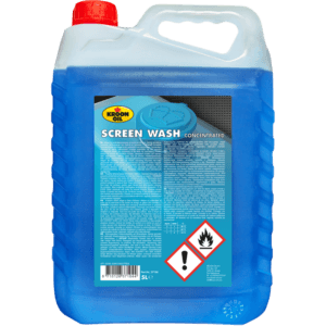 5 liter jerrycan Lesta ruitensproeiervloeistof, geschikt tot -22°C, met blauwe vloeistof in een kunststof verpakking met handgreep voor gebruik in auto’s.